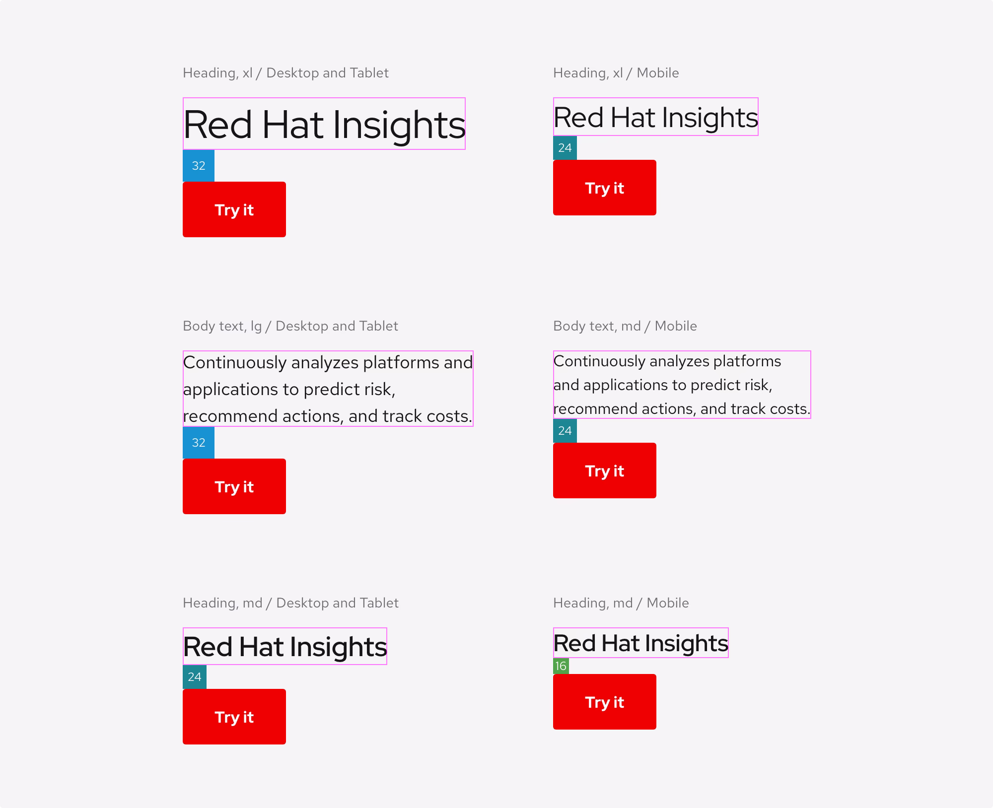 How to apply spacing to headlines and calls to action